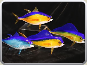 Glass-Fish-Sculptures-Ahi-Mahi-Mahi-YellowTailTuna-Sail-Fish